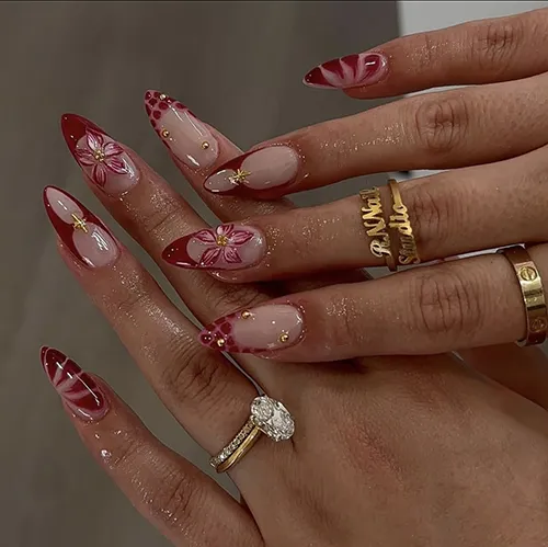 ongles floraux tendance valence